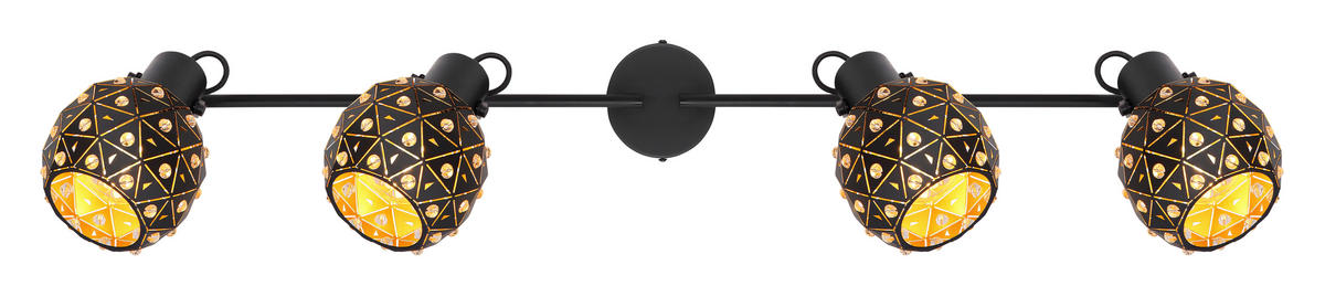 REFLEKTOR  Jodie   90/12/26 cm          - zlate barve/črna, Basics, kovina/steklo (90/12/26cm) - Globo