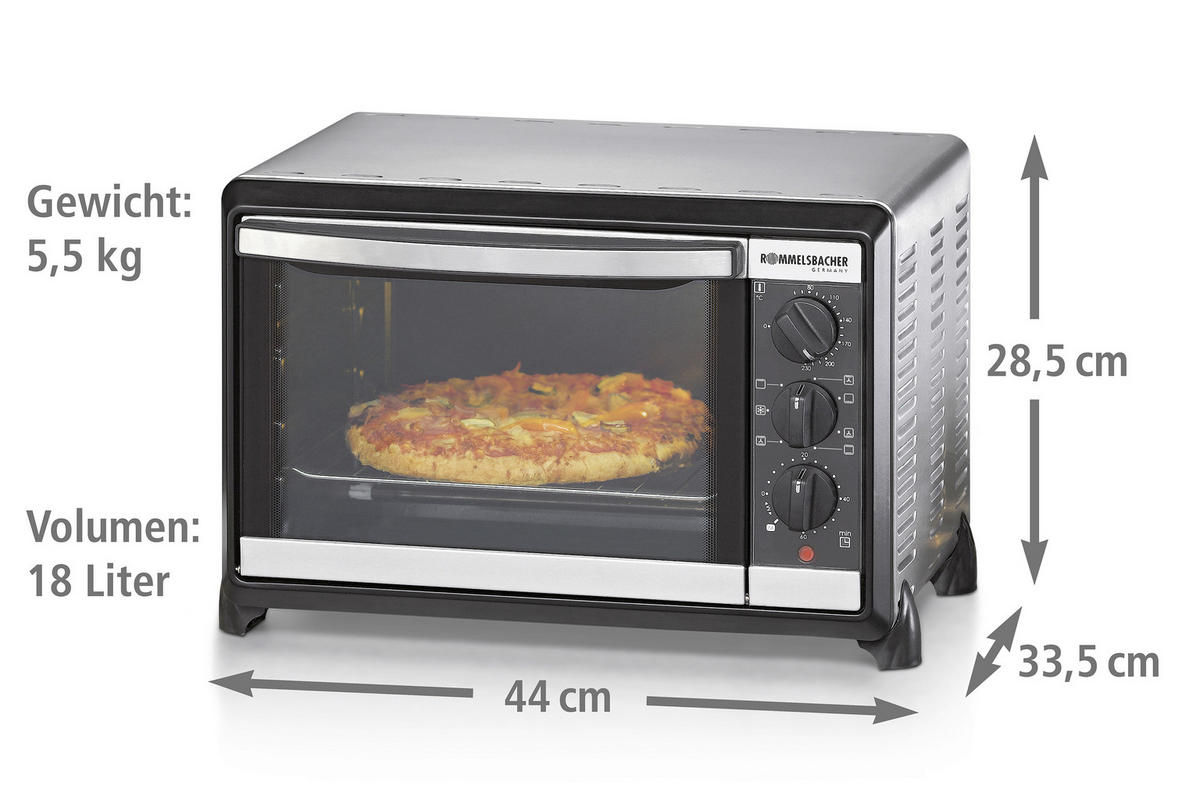 MINIBACKOFEN  - Schwarzchrom, Basics, Metall (44/28,5/33,5cm) - Rommelsbacher