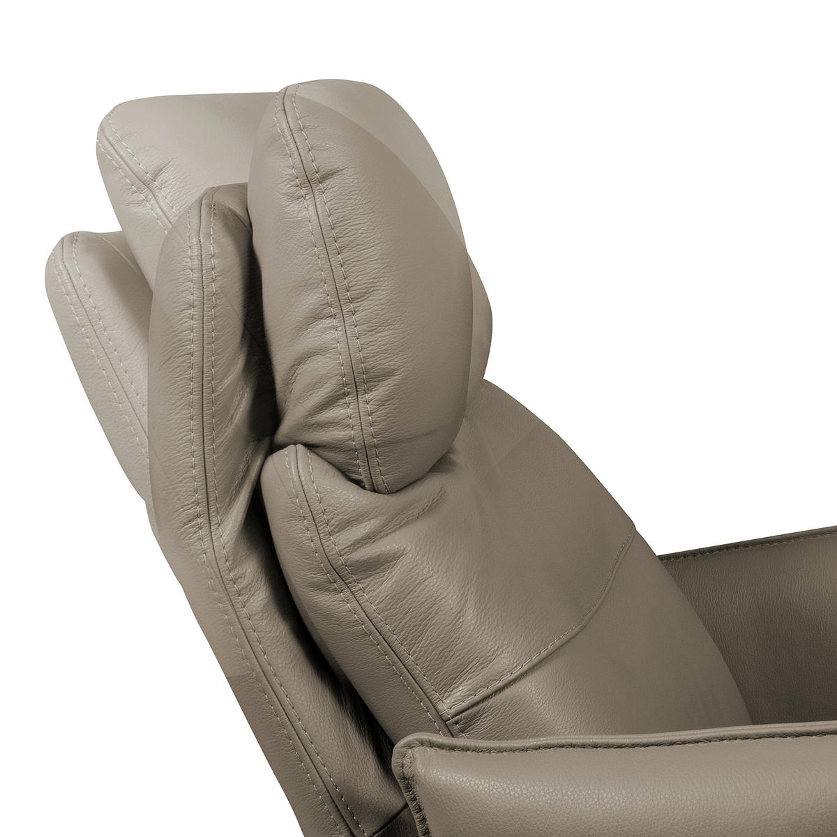 RELAXSESSEL Leder Taupe  - Taupe/Schwarz, Design, Leder/Metall (77/107/88cm) - Livetastic