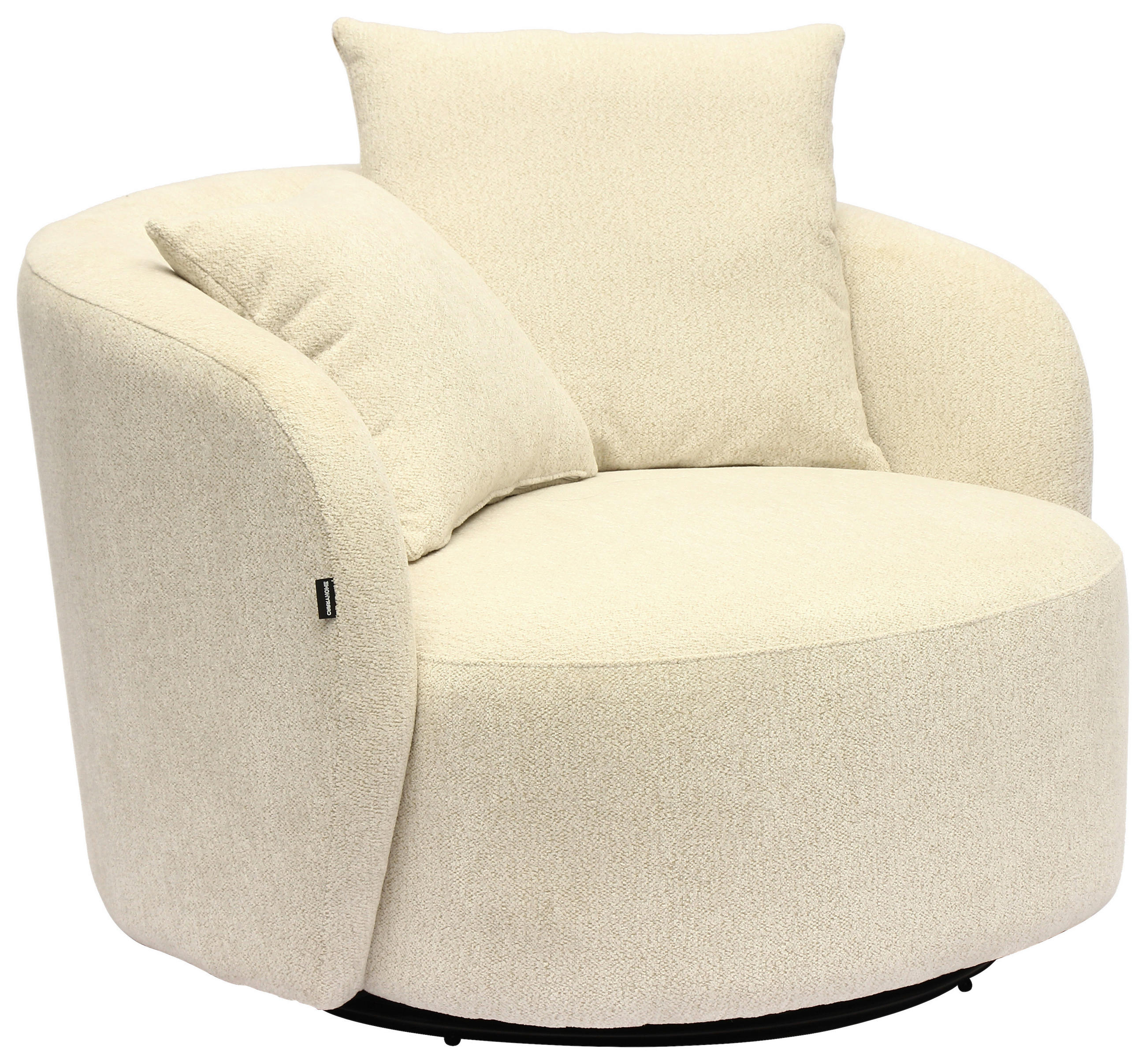SESSEL in Webstoff Naturfarben  - Schwarz/Naturfarben, Design, Textil/Metall (101/82/97cm) - Carryhome