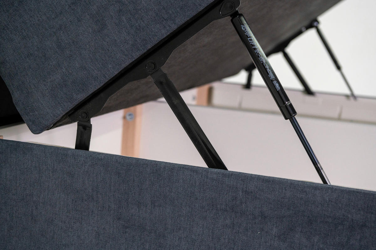 POSTELJA Z VZMETNICO 120 cm   x 200 cm  , kovina, tekstil siva  - siva, Konvencionalno, kovina/tekstil (120/200cm) - Ti'me