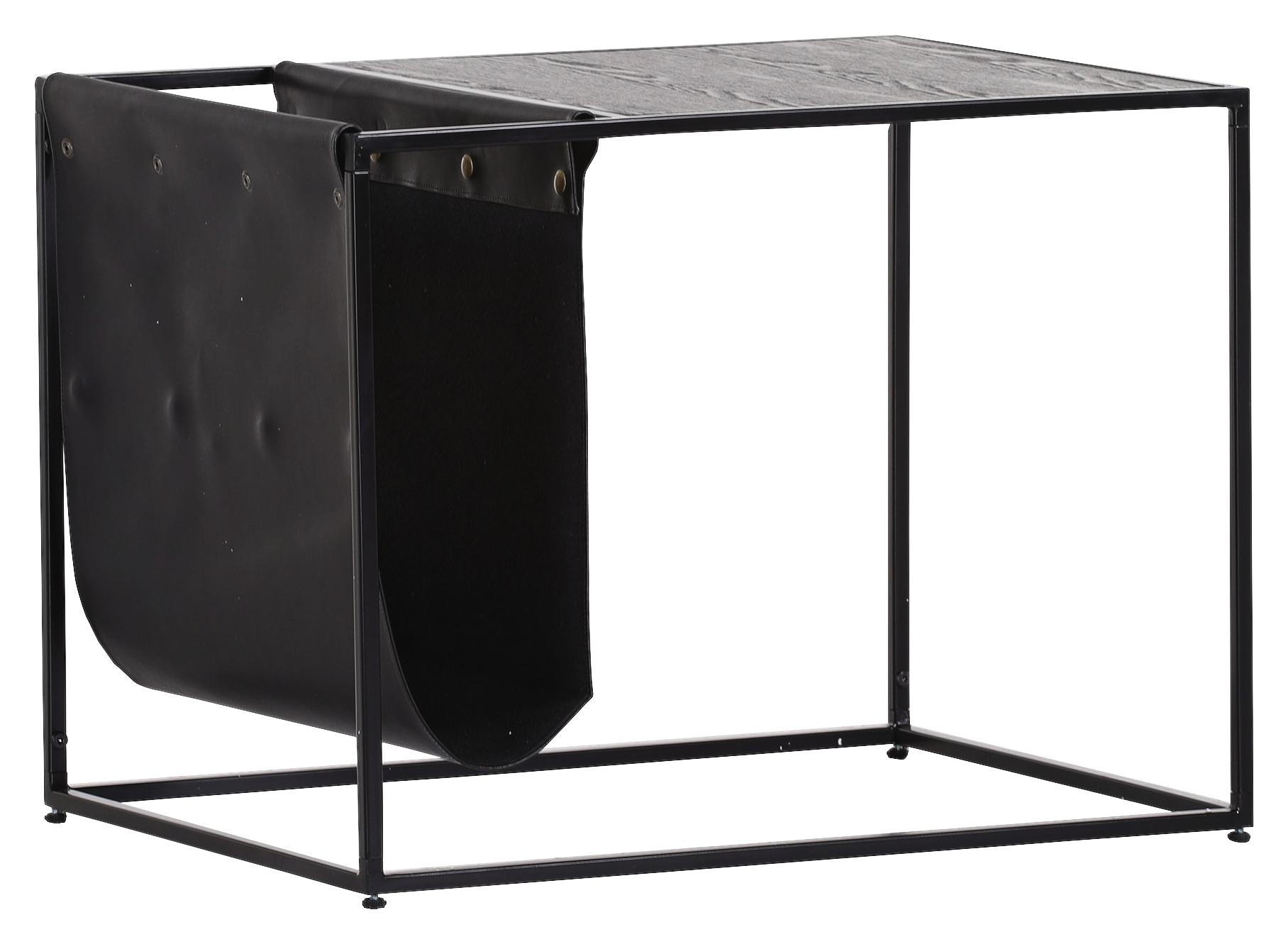 Couchtisch in Holz, Metall, Textil, Holzwerkstoff 60/45/46 cm