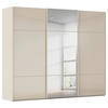SCHWEBETÜRENSCHRANK 301/223/68 cm 3-türig Champagner  - Champagner, KONVENTIONELL, Glas/Holzwerkstoff (301/223/68cm) - Novel