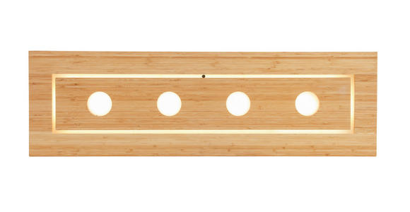 LED-DECKENLEUCHTE 100,5/30,5/6 cm - Naturfarben/Weiß, KONVENTIONELL, Naturmaterialien/Kunststoff (100,5/30,5/6cm) - Novel