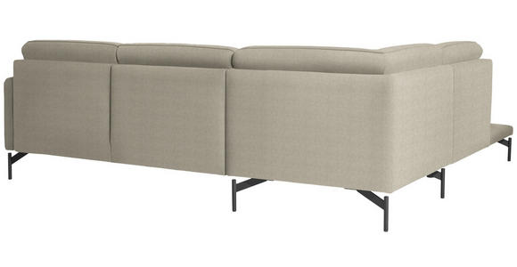 ECKSOFA in Flachgewebe Beige  - Anthrazit/Beige, Design, Textil/Metall (230/254cm) - Ambiente