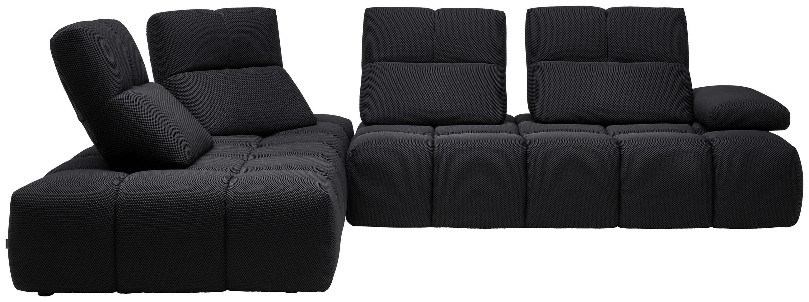 ECKSOFA in Struktur Schwarz  - Schwarz, Design, Kunststoff/Textil (233/313cm) - Emilio Belluti