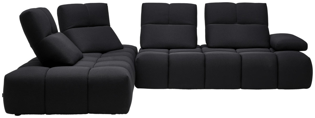 ECKSOFA in Struktur Schwarz  - Schwarz, Design, Kunststoff/Textil (233/313cm) - Emilio Belluti