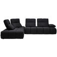 ECKSOFA in Struktur Schwarz  233/313 cm  - Schwarz, Design, Kunststoff/Textil (233/313cm) - Emilio Belluti