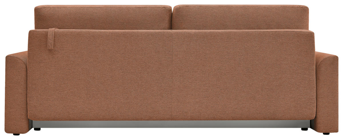 SCHLAFSOFA KIMMY Struktur Rostfarben  inkl. Zierkissen, Rückenkissen, Bettkasten  - Rostfarben/Schwarz, Design, Kunststoff/Textil (234/90/103cm) - P & B