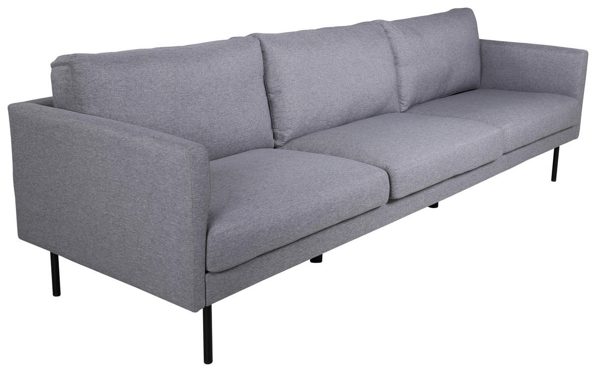 3-SITZER-SOFA Textilgeflecht Grau, Schwarz  - Schwarz/Grau, Design, Textil/Metall (260/78/80cm) - Livetastic