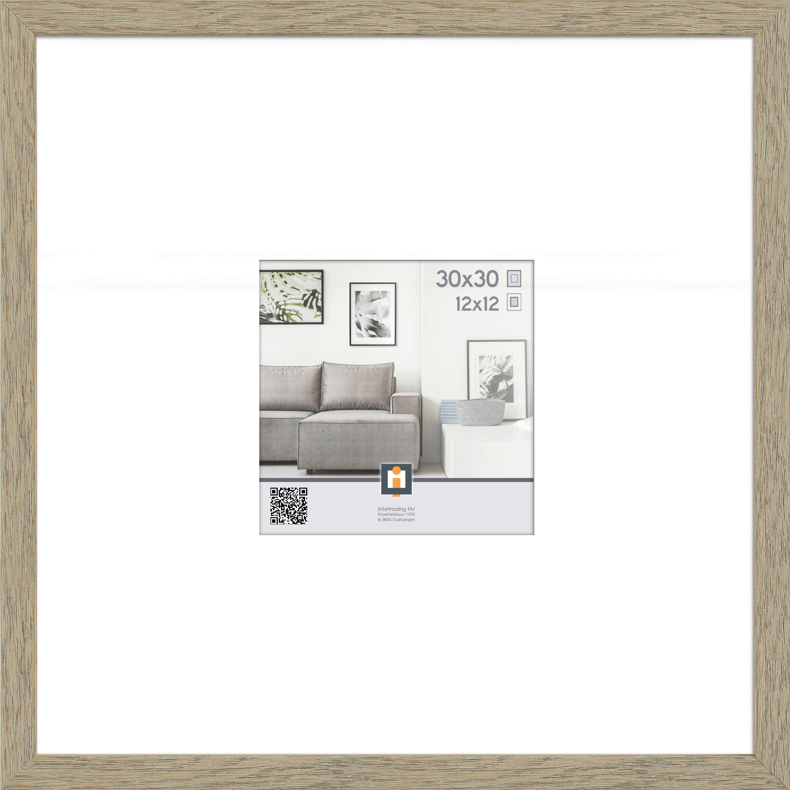 RÁM NA OBRAZY, 1 foto 30 cm x 30 cm - farba duba, Basics, plast (32/32/2,5cm)