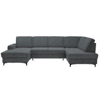 WOHNLANDSCHAFT Webstoff Dunkelgrau  - Dunkelgrau/Schwarz, Konventionell, Textil/Metall (167/317/185cm) - Stylife