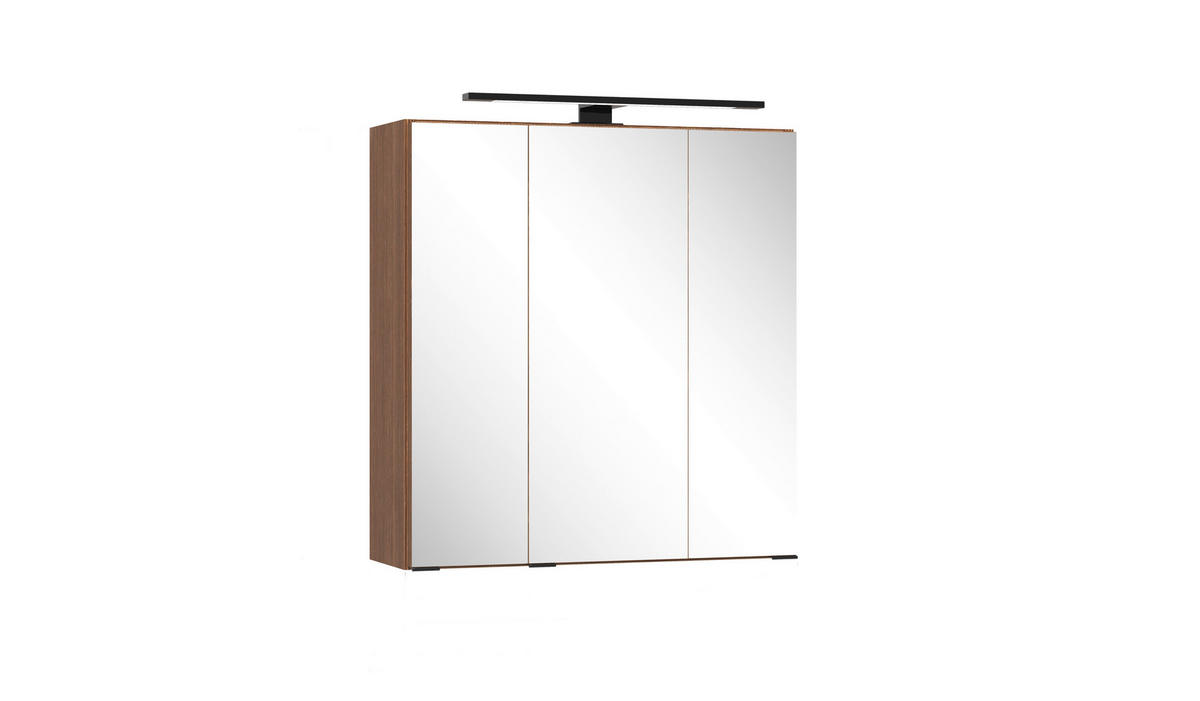 BADEZIMMER 2-teilig  in 60 cm  - Dunkelbraun/Schwarz, Natur, Glas/Holzwerkstoff (60cm) - Held