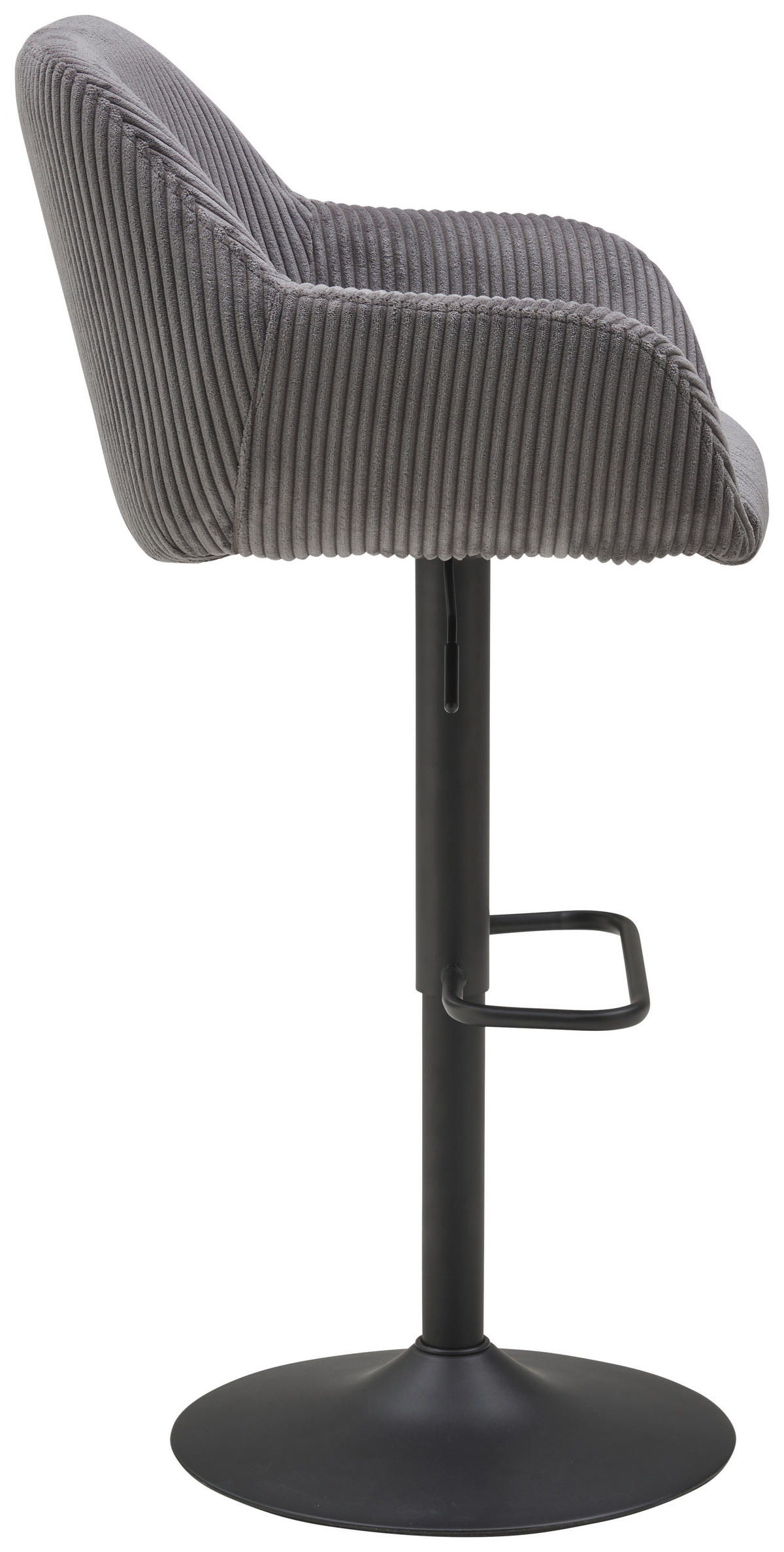 BARHOCKER in Metall, Textil Grau, Schwarz  - Schwarz/Grau, Lifestyle, Textil/Metall (44/95-117/55cm) - Livetastic