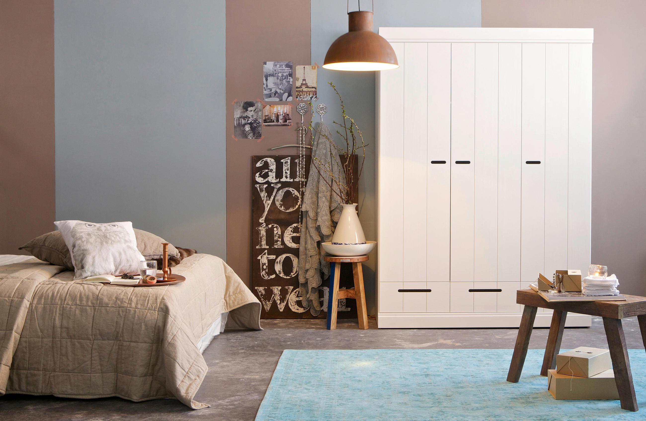 DREHTÜRENSCHRANK 140/195/53 cm 3-türig Weiß  - Weiß, Design, Holz/Holzwerkstoff (140/195/53cm) - Livetastic