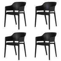 GARTENSTUHL-SET Kunststoff Schwarz  - Schwarz, MODERN, Kunststoff (54,5/77,5/55cm) - Gardenson