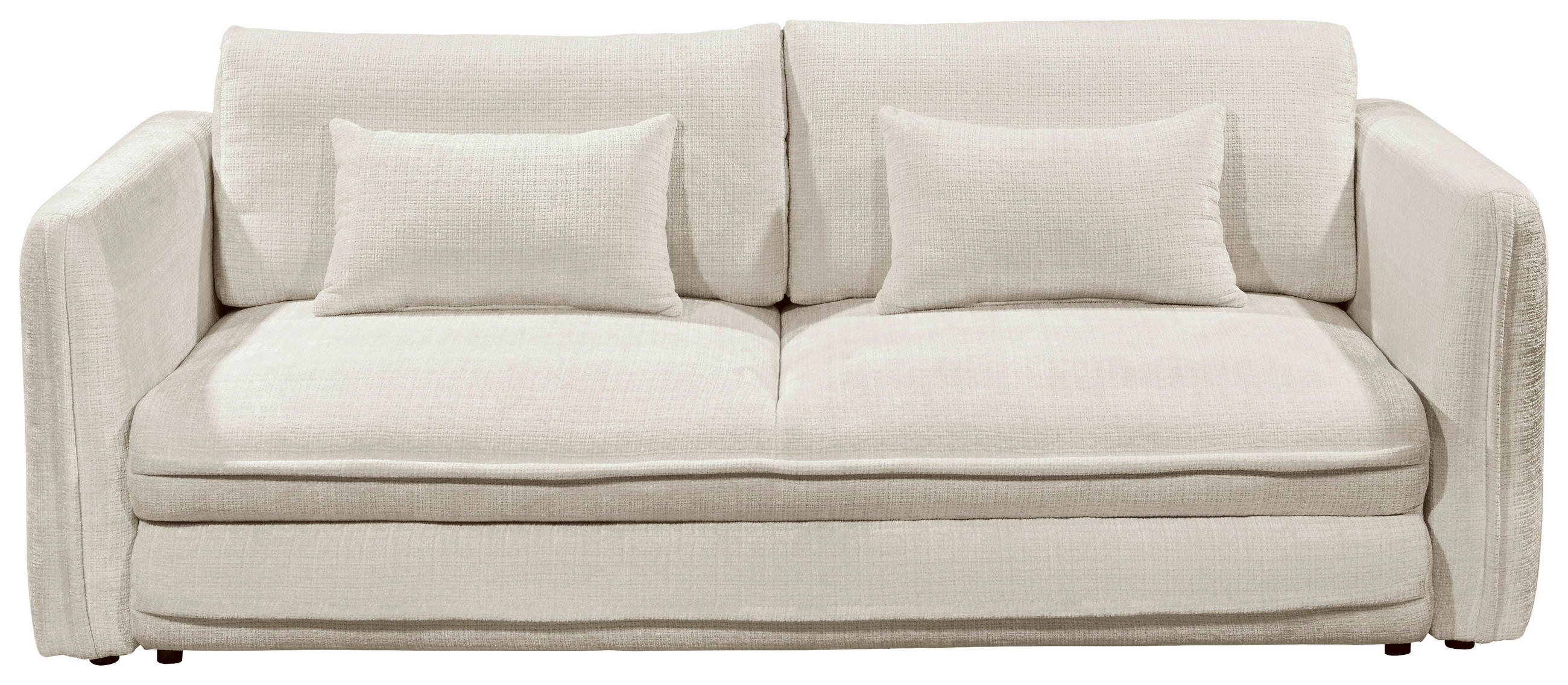 SCHLAFSOFA Mikrovelours Beige  - Beige/Schwarz, KONVENTIONELL, Kunststoff/Textil (237/94/117cm) - MID.YOU