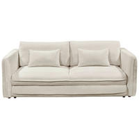 SCHLAFSOFA in Mikrovelours Beige  - Beige/Schwarz, KONVENTIONELL, Kunststoff/Textil (237/94/117cm) - MID.YOU