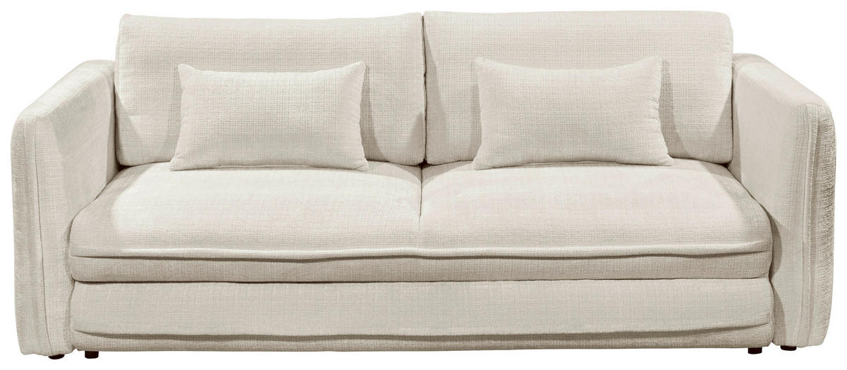 SCHLAFSOFA in Mikrovelours Beige  - Beige/Schwarz, KONVENTIONELL, Kunststoff/Textil (237/94/117cm) - MID.YOU