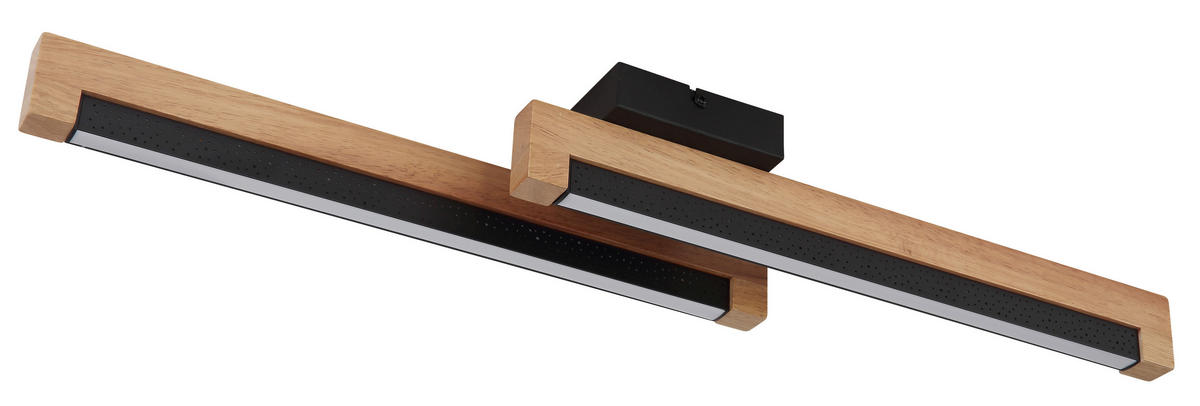 LED-DECKENLEUCHTE    70/13/8 cm  - Weiss/Dunkelbraun, Natur, Kunststoff/Metall (70/13/8cm) - Globo