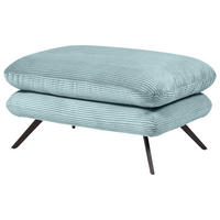 HOCKER in Textil Hellblau  - Schwarz/Hellblau, MODERN, Textil/Metall (90/45/60cm) - Pure Home Lifestyle