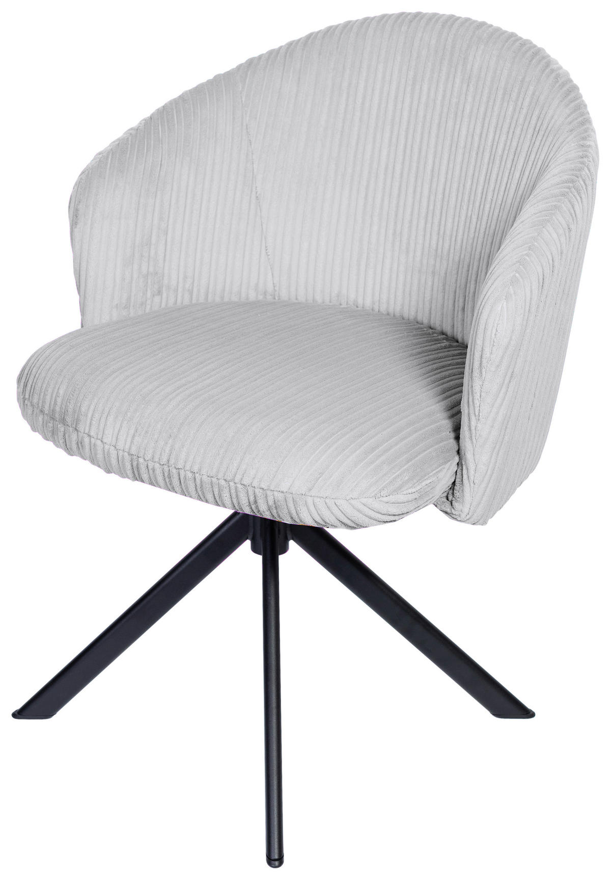 ARMLEHNSTUHL  in Schmiedeeisen Feincord  - Hellgrau/Schwarz, KONVENTIONELL, Textil/Metall (61/82/59cm) - Stylife