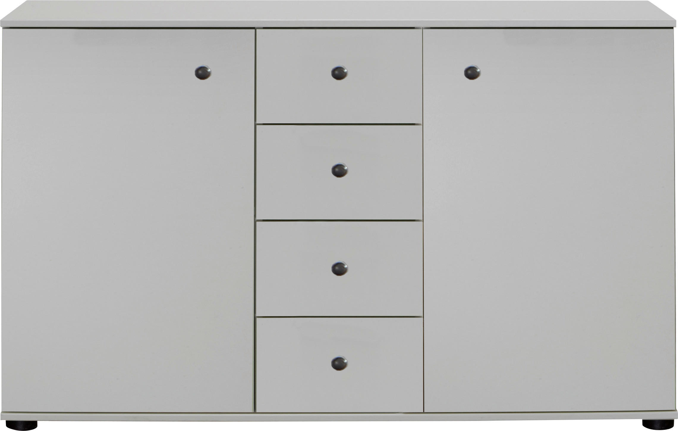 SIDEBOARD  130/83/41 cm 4 Schublade(n)  - Schwarz/Weiß, KONVENTIONELL, Holzwerkstoff/Kunststoff (130/83/41cm) - Boxxx
