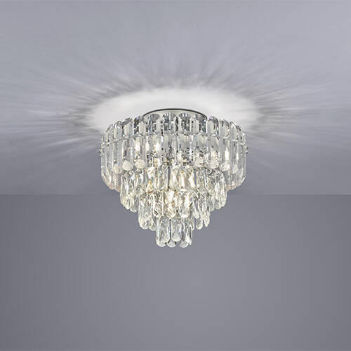 DECKENLEUCHTE  43/37 cm    - Chromfarben/Transparent, KONVENTIONELL, Glas/Metall (43/37cm)