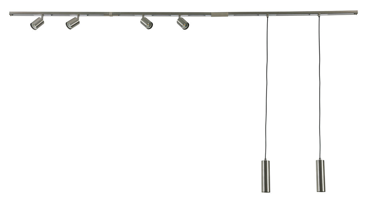 SCHIENENSYSTEM 210/5,5/14 cm  - Nickelfarben, Trend, Kunststoff/Metall (210/5,5/14cm) - Collett's Monde
