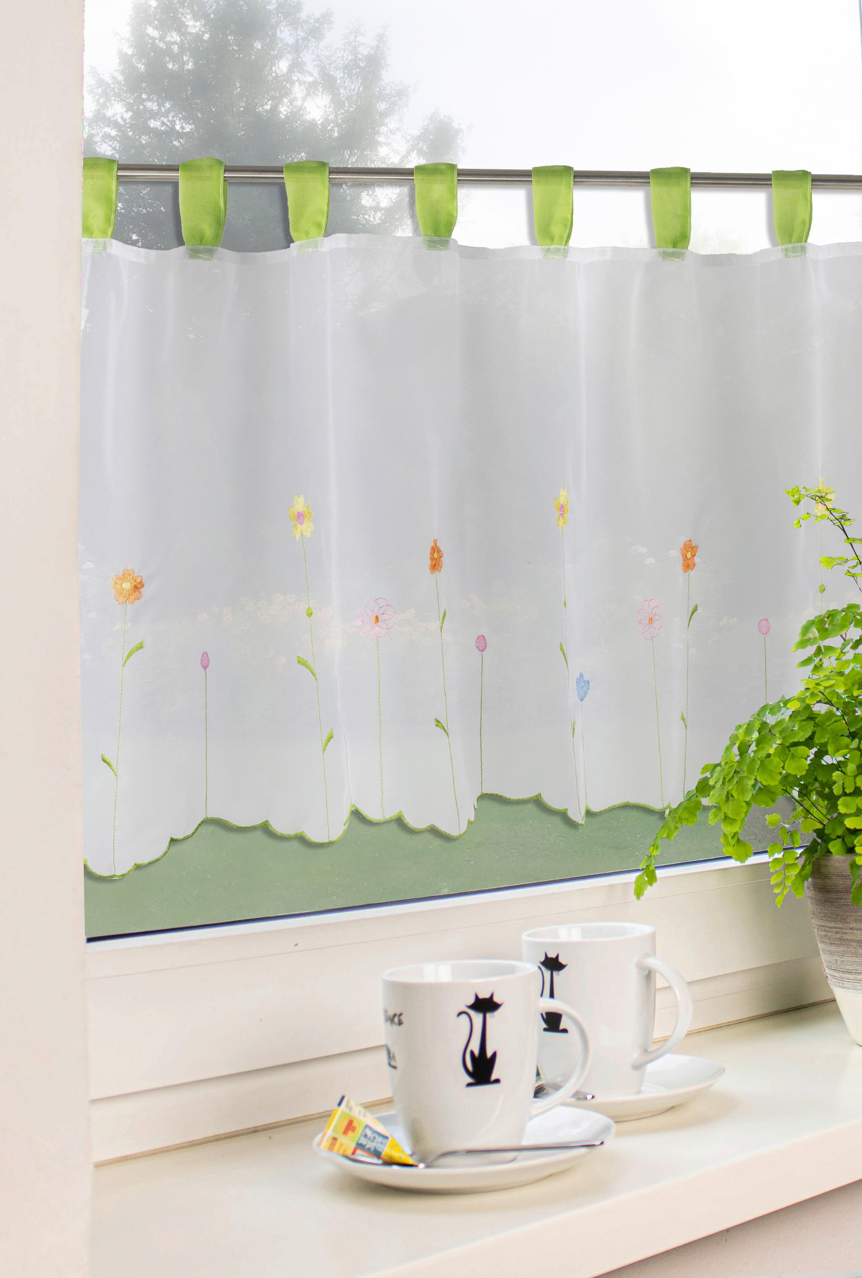 KURZGARDINE   140/48 cm   - Multicolor/Weiß, Natur, Textil (140/48cm)