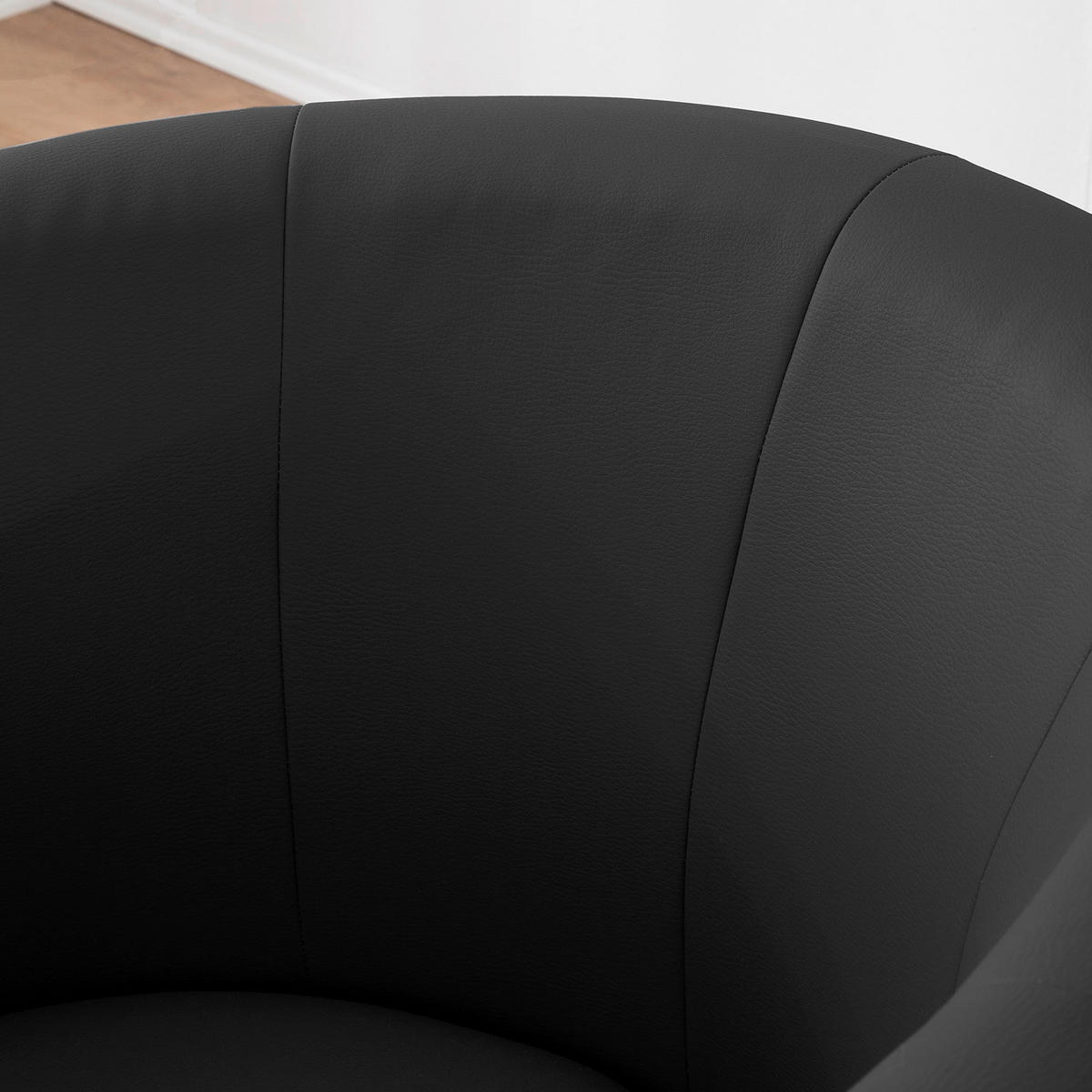 COCKTAILSESSEL Lederlook Schwarz  - Schwarz, Design, Kunststoff/Textil (66/75/56cm) - Livetastic