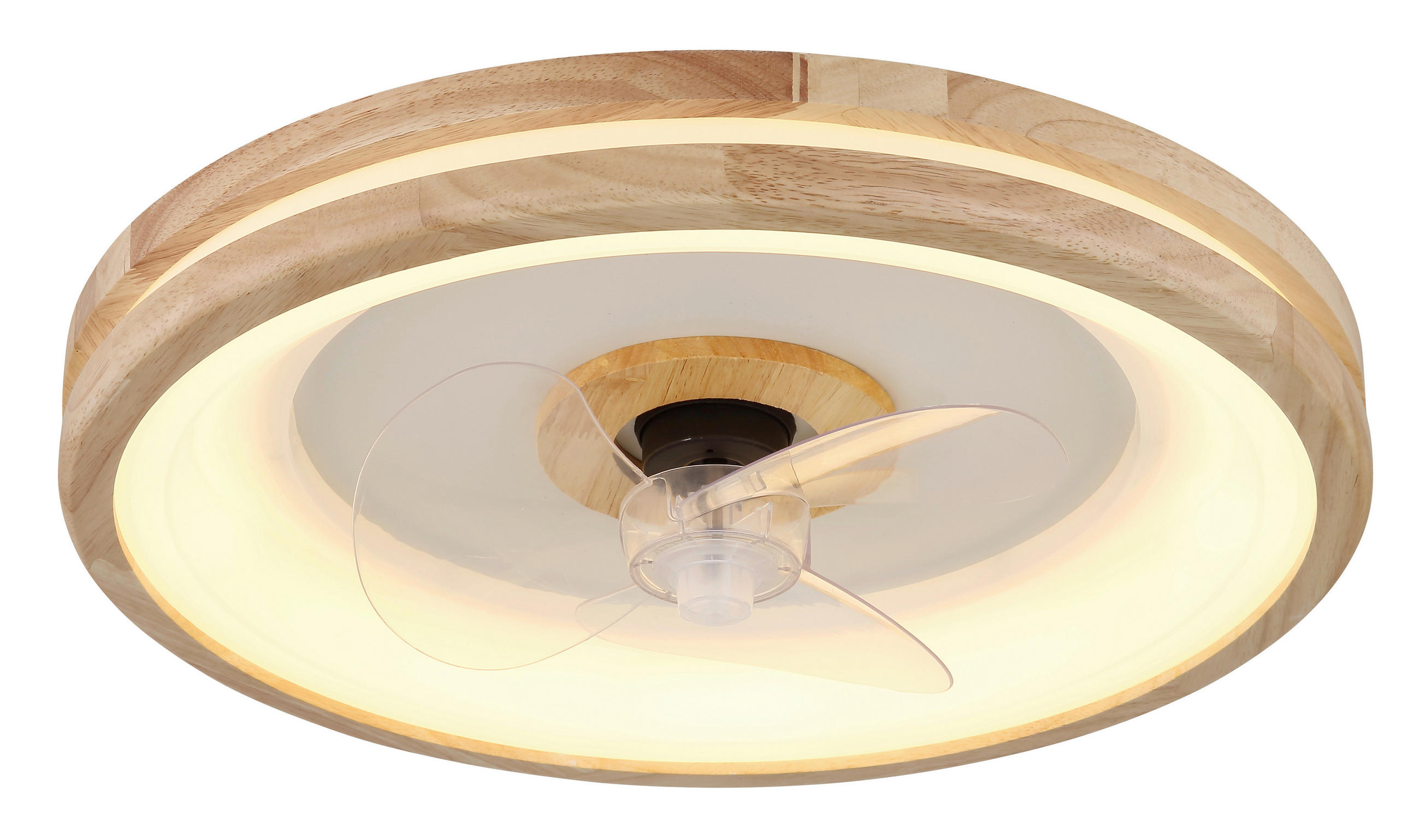MENNYEZETI VENTILÁTOR - sötétbarna/áttetsző, Natur, műanyag/fém (50/12,5cm) - Globo