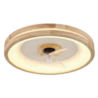 DECKENVENTILATOR - Transparent/Dunkelbraun, Natur, Kunststoff/Metall (50/12,5cm) - Globo
