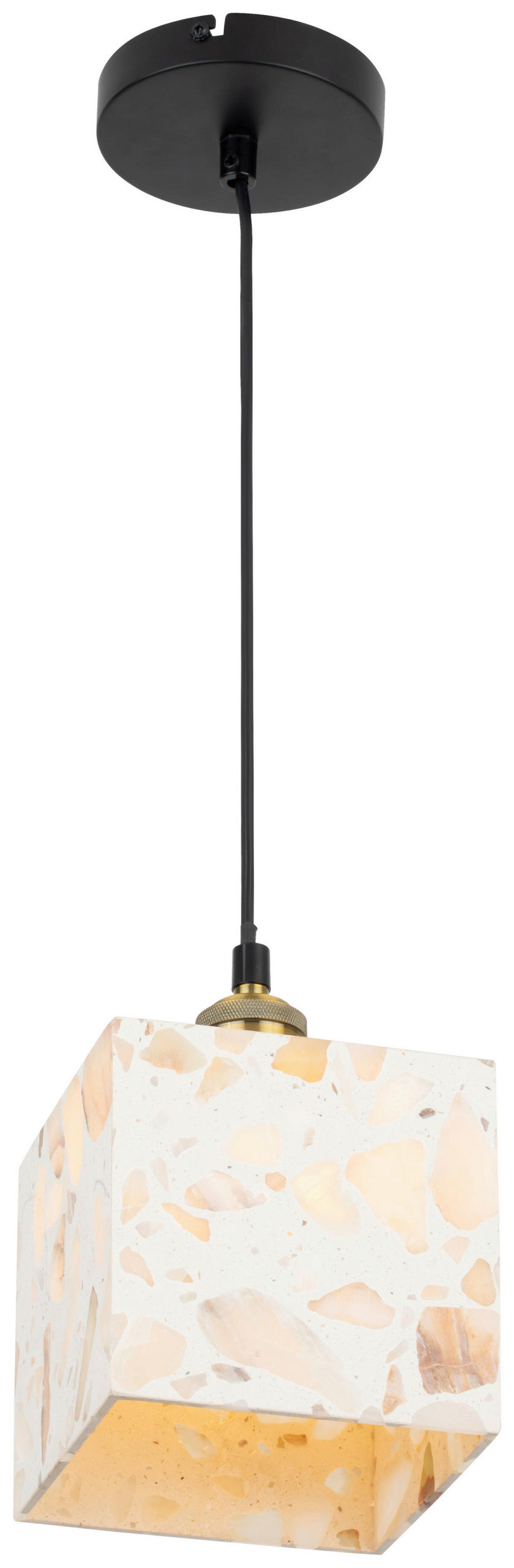 HÄNGELEUCHTE 15/15/120 cm  - Beige, Design, Stein/Metall (15/15/120cm) - Collet's Monde