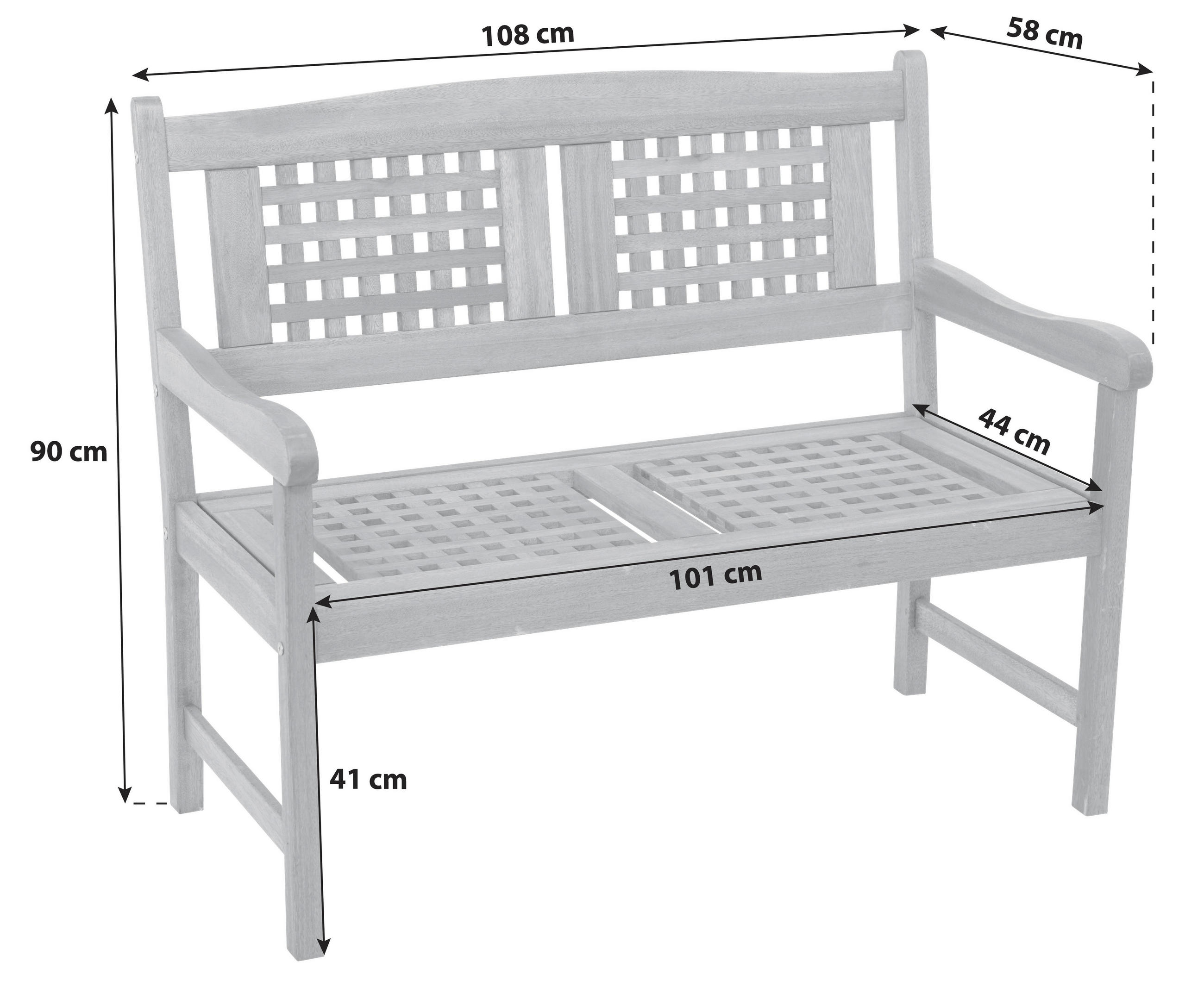 GARTENBANK 108/90/58 cm Eukalyptusholz - Naturfarben, Basics, Holz (108/90/58cm) - Ambia Garden