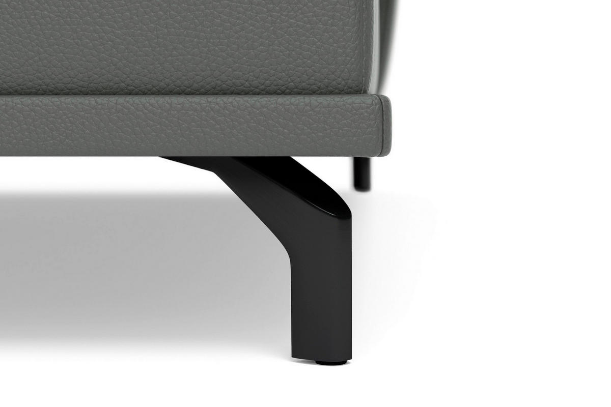 ROHOVÁ SEDAČKA, koža, antracitová - čierna/antracitová, Basics, kov/koža (301/176cm) - Sit & More
