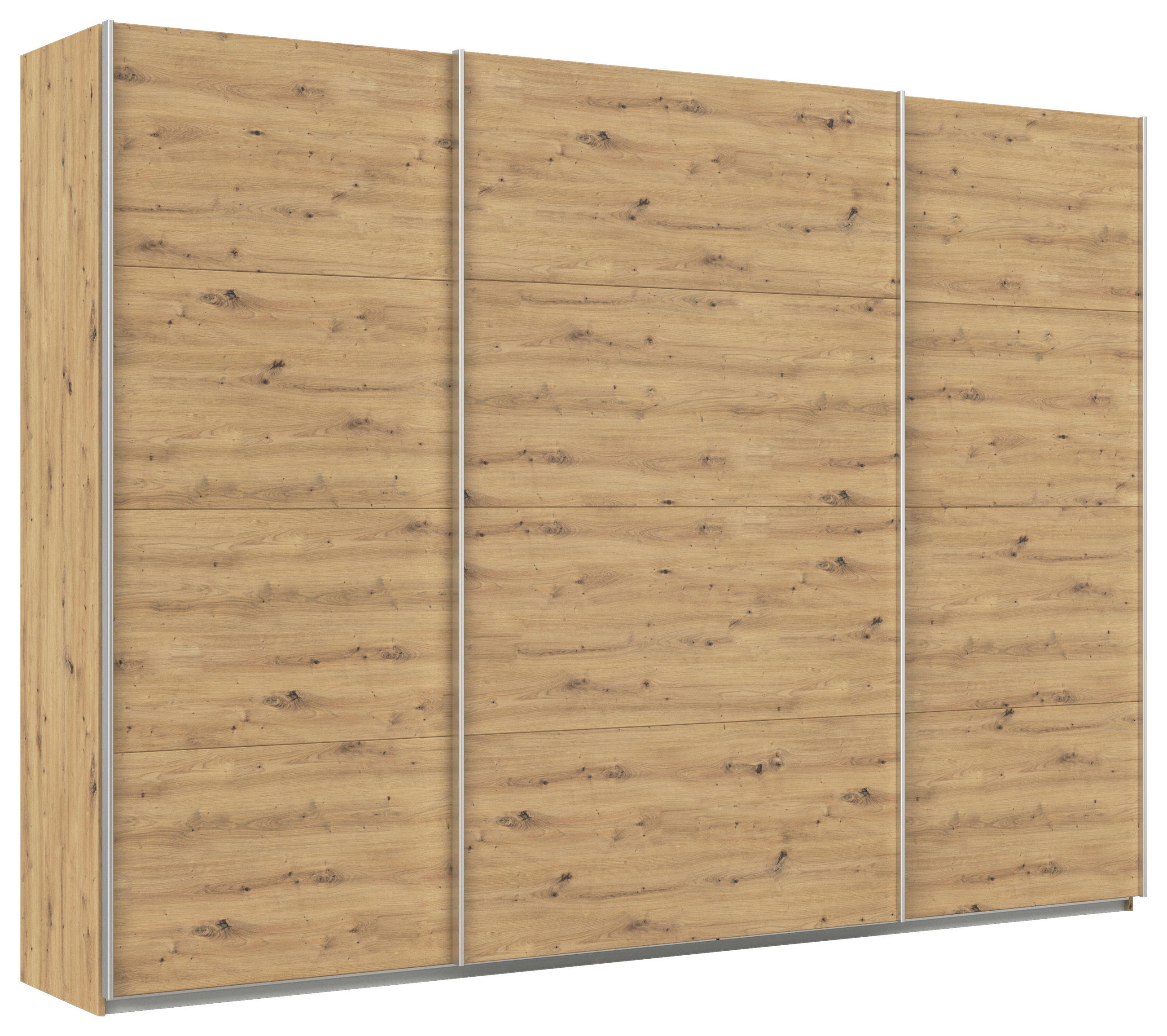 SCHWEBETÜRENSCHRANK in Eiche Artisan  - Alufarben/Eiche Artisan, Konventionell, Holzwerkstoff/Metall (315/210/62cm) - Xora