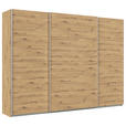 SCHWEBETÜRENSCHRANK  in Eiche Artisan  - Alufarben/Eiche Artisan, KONVENTIONELL, Holzwerkstoff/Metall (315/229/62cm) - Xora
