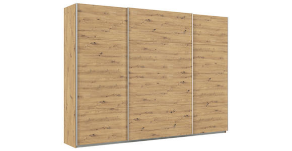 SCHWEBETÜRENSCHRANK  in Eiche Artisan  - Alufarben/Eiche Artisan, KONVENTIONELL, Holzwerkstoff/Metall (315/229/62cm) - Xora