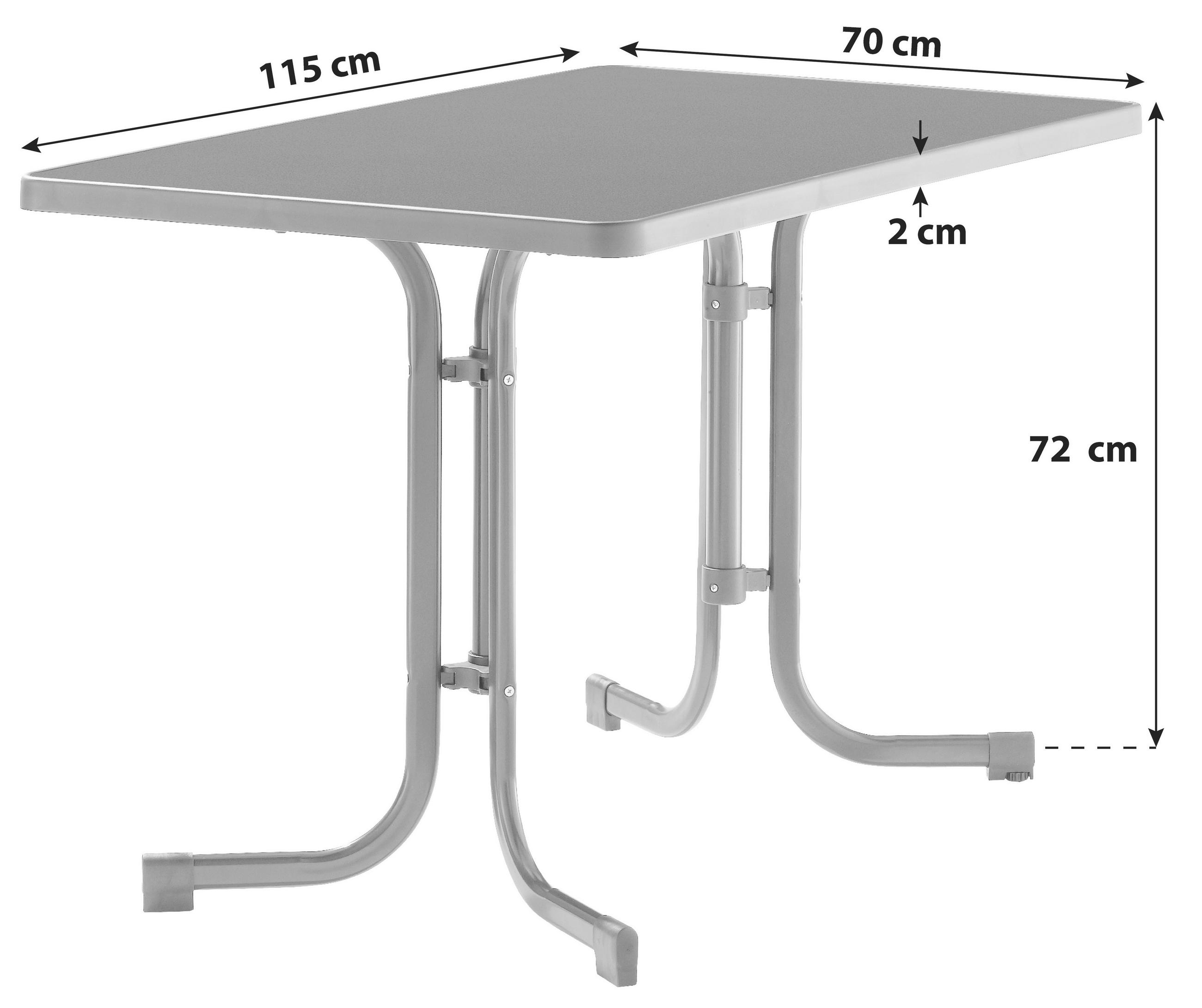GARTENTISCH 115/70/72 cm Holzwerkstoff rechteckig  - Champagner/Mokka, MODERN, Holzwerkstoff/Metall (115/70/72cm) - Sieger