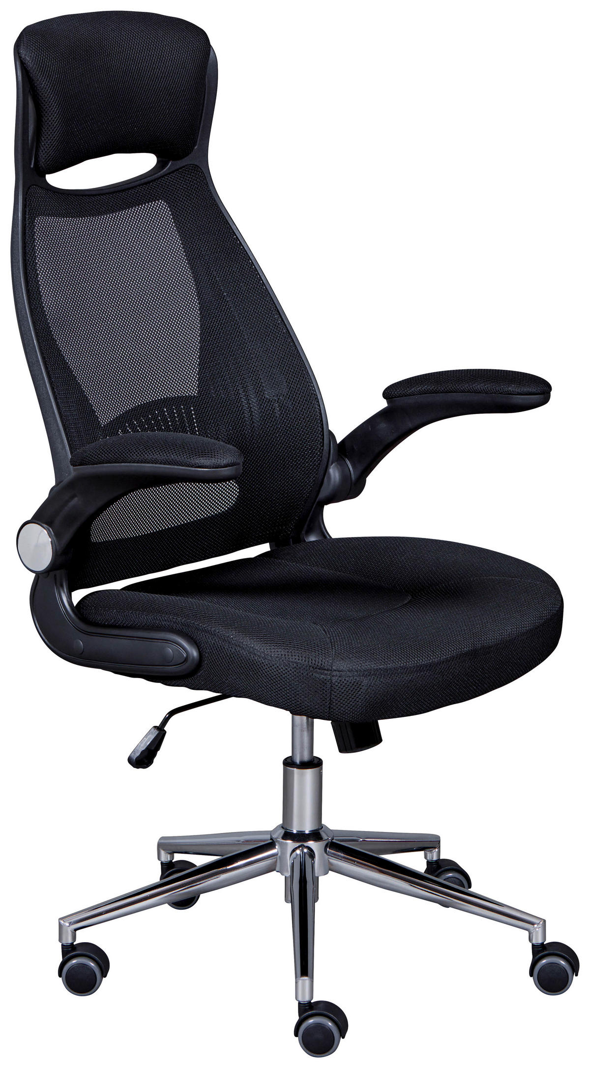 DREHSTUHL  in Schwarz  - Schwarz, KONVENTIONELL, Textil/Metall (68-65/114-122/68cm) - MID.YOU