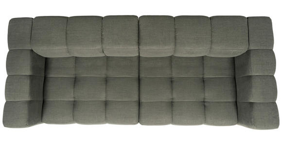 BIGSOFA  in Flachgewebe, Leinenoptik Olivgrün  - Schwarz/Olivgrün, Design, Textil/Metall (262/66/113cm) - Belluti