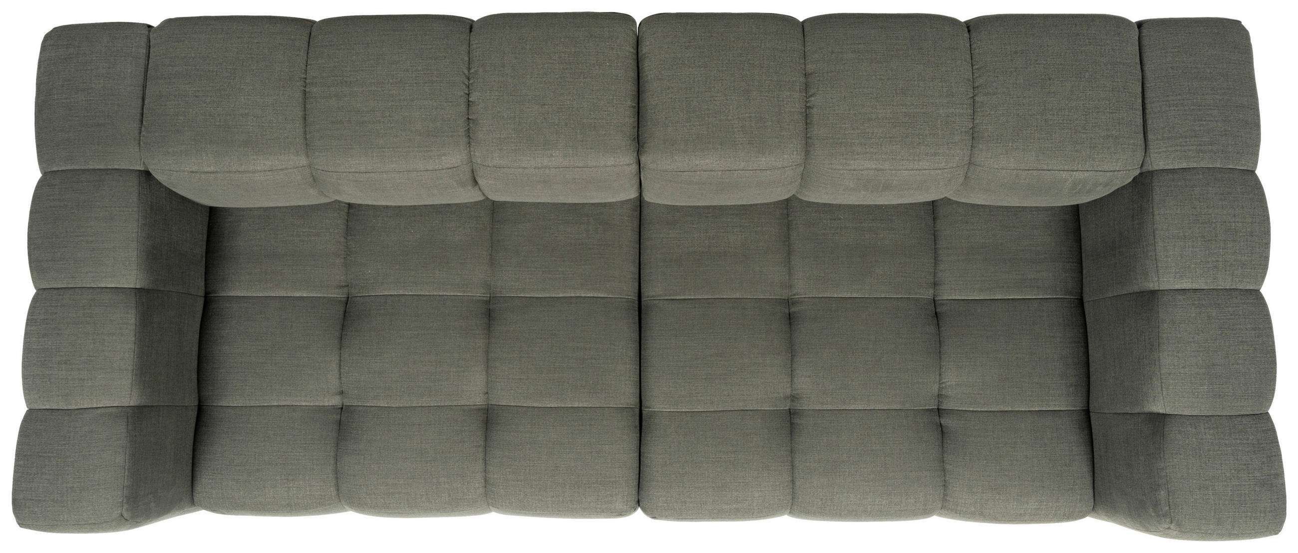 BIGSOFA Flachgewebe, Leinenoptik Olivgrün  - Schwarz/Olivgrün, Design, Textil/Metall (262/66/113cm) - Belluti