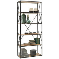 ÉTAGÈRE SUR PIED  80/190/35 cm Schwarz, Eichefarben  - Eichefarben/Schwarz, Trend, Holzwerkstoff/Metall (80/190/35cm) - Landscape
