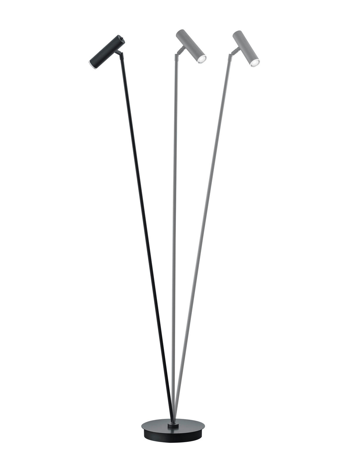 LED-STEHLEUCHTE 39/140 cm    - Schwarz, Design, Metall (39/140cm) - Hell