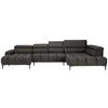 WOHNLANDSCHAFT in Webstoff Graubraun  - Graubraun/Schwarz, Design, Textil/Metall (177/385/216cm) - Welnova