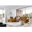 ECKSOFA in Struktur Senfgelb  233/313 cm  - Senfgelb/Schwarz, Design, Kunststoff/Textil (233/313cm) - Emilio Belluti