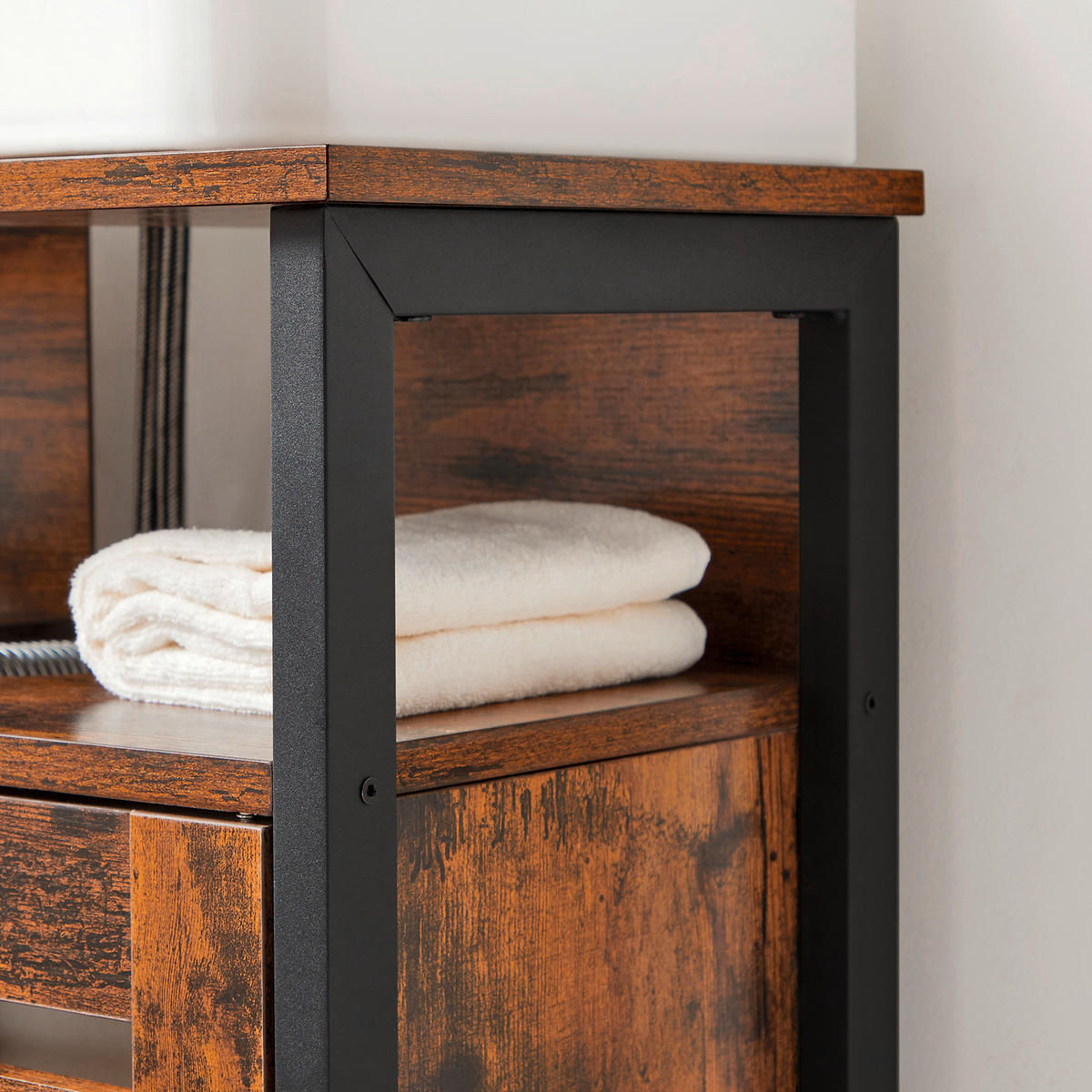 WASCHBECKENUNTERSCHRANK 60/60/30 cm  - Schwarz/Braun, Trend, Holzwerkstoff/Kunststoff (60/60/30cm) - MID.YOU