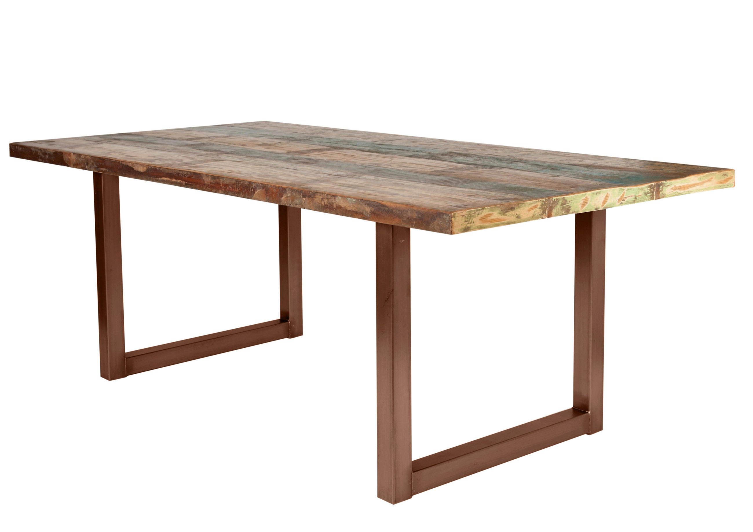 ESSTISCH 220/100/76,5 cm Echtholz  Holz, Metall rechteckig Braun, Multicolor  - Multicolor/Braun, MODERN, Holz/Metall (220/100/76,5cm) - MID.YOU
