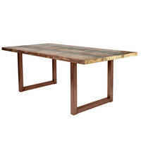 ESSTISCH 220/100/76,5 cm Echtholz  Holz, Metall rechteckig Braun, Multicolor  - Multicolor/Braun, MODERN, Holz/Metall (220/100/76,5cm) - MID.YOU